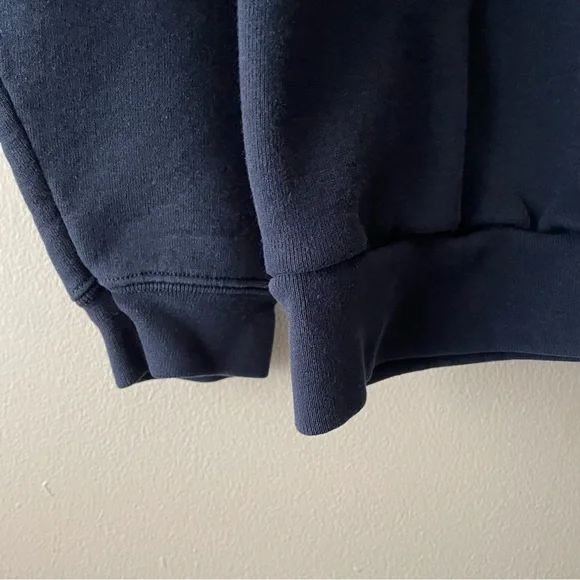 VTG Embroidered Heavyweight Navy Blue USA Sweatshirt L - Picture 4 of 6